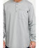 Image #4 - Hawx Men's FR Solid Gray Long Sleeve Pocket Henley Work Shirt - Big , Silver, hi-res