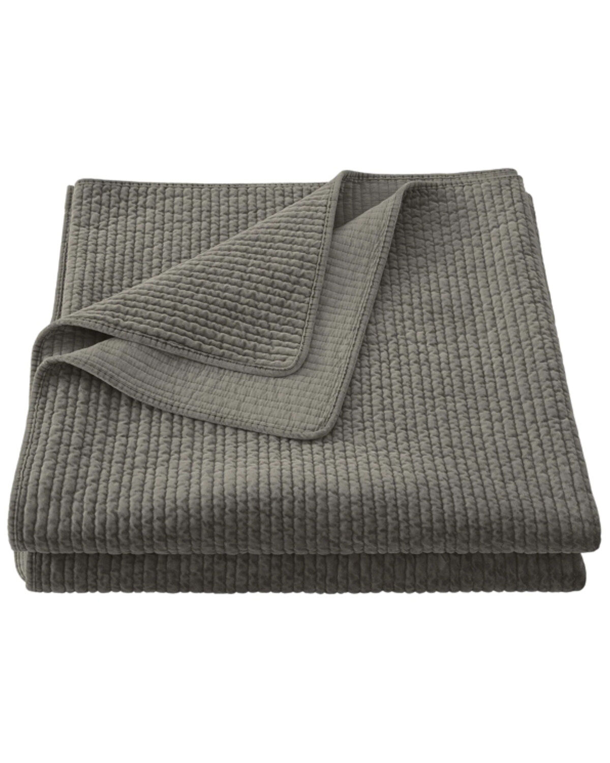 Image #3 - HiEnd Accents Gray Stonewashed Cotton & Velvet 3-Piece King Quilt Set, Grey, hi-res