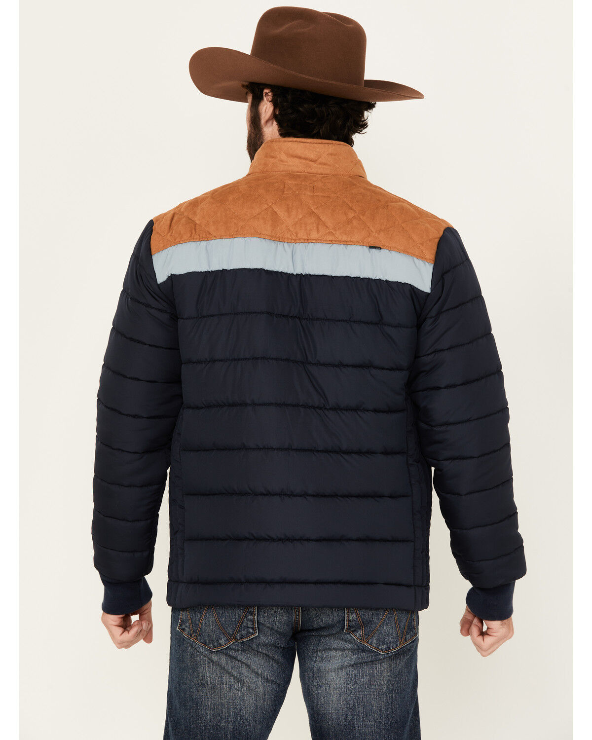 Image #4 - Hooey Men's Colorblock Packable Puffer Jacket, Navy, hi-res