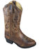 Image #1 - Smoky Mountain Little Girls' Annie Western Boots - Round Toe, Brown, hi-res
