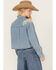 Image #4 - Cleo + Wolf Women's Medium Wash Cropped Denim Shirt, Medium Wash, hi-res