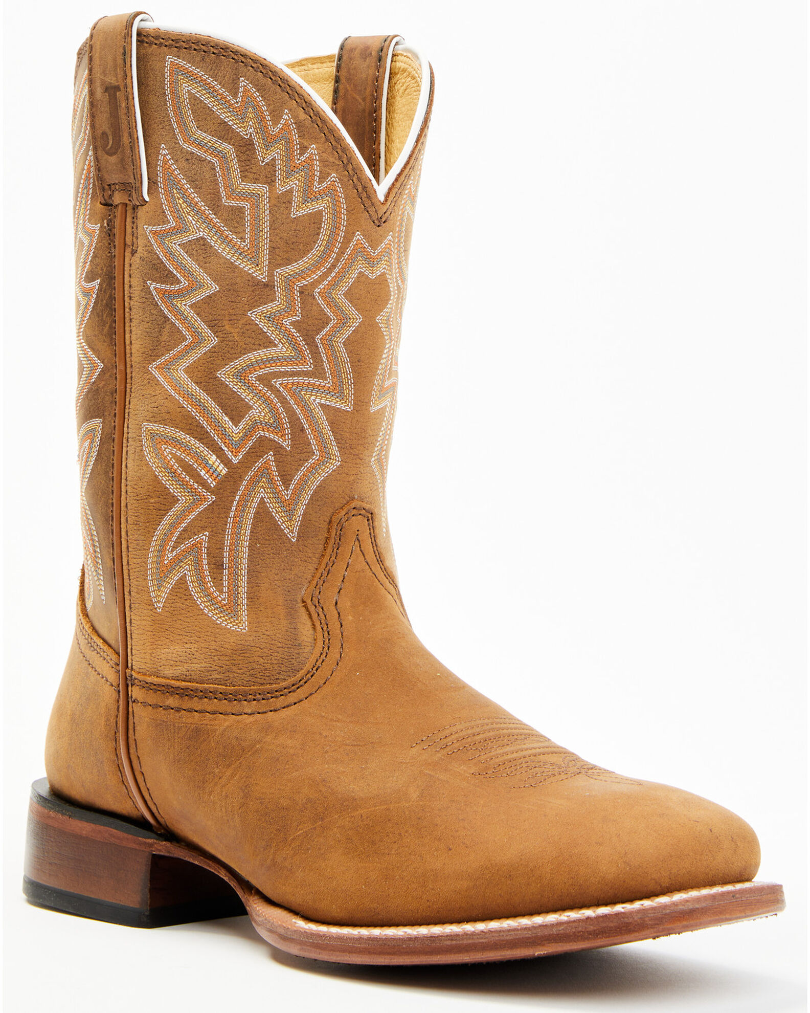 Justin Men s Jackpot 11 Square Toe Western Boots Brown 9.5 Regular
