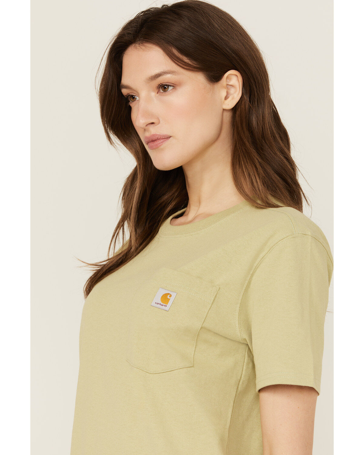 Image #2 - Carhartt Women's Loose Fit Heavyweight Short Sleeve Pocket Tee, Sand, hi-res