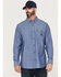 Hawx Men's Chambray Sun Protection Long Sleeve Button-Down Western Shirt , Blue, hi-res