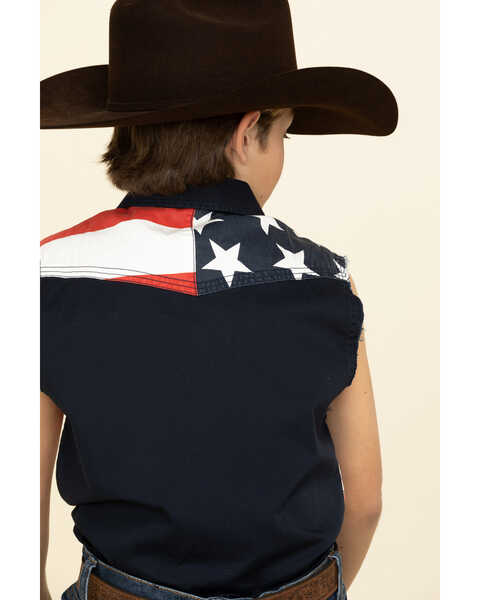 Image #5 - Cody James Boys' Americana Bubba Sleeveless Western Shirt , , hi-res