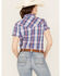 Image #4 - Rough Stock by Panhandle Plaid Print Short Sleeve Stretch Pearl Snap Western Shirt, Multi, hi-res