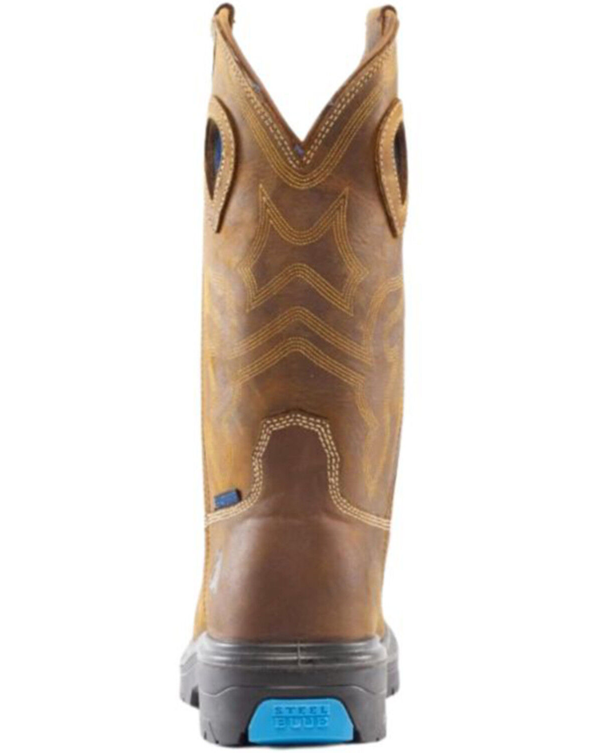 Image #5 - Steel Blue Men's Blue Heeler Wellington Work Boots - Steel Toe, Brown, hi-res