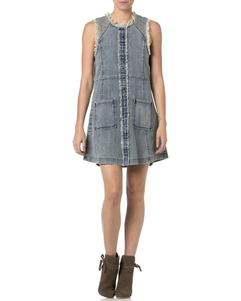 Miss Me Frayed Denim Sleeveless Dress Boot Barn
