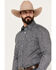 Rough Stock by Panhandle Men's Paisley Geo Print Long Sleeve Western Pearl Snap Shirt, Charcoal, hi-res