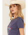 Image #2 - Blended Women's Star Embroidered Short Sleeve Tee, Navy, hi-res