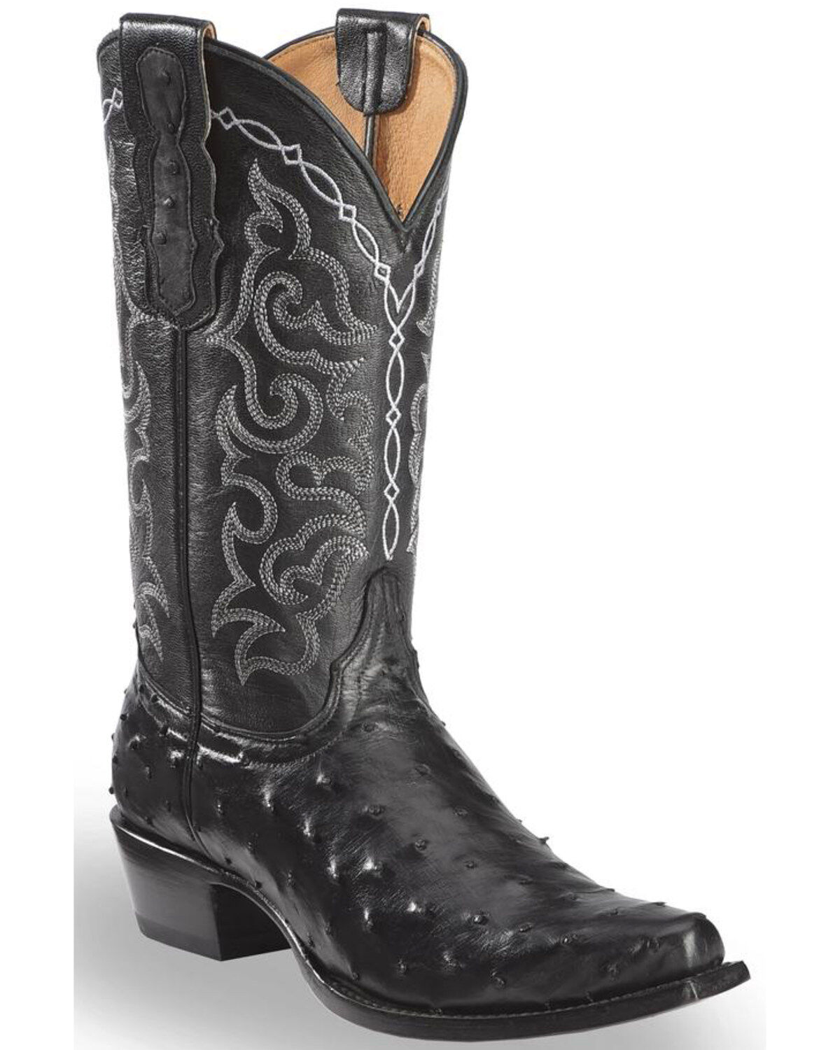 black ostrich boots womens