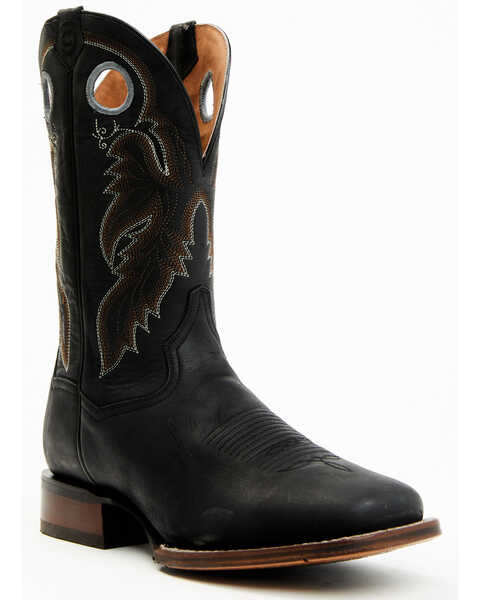 Dan Post Men's 12" Leon Cowboy Certified Western Performance Boots - Broad Square Toe, Black, hi-res