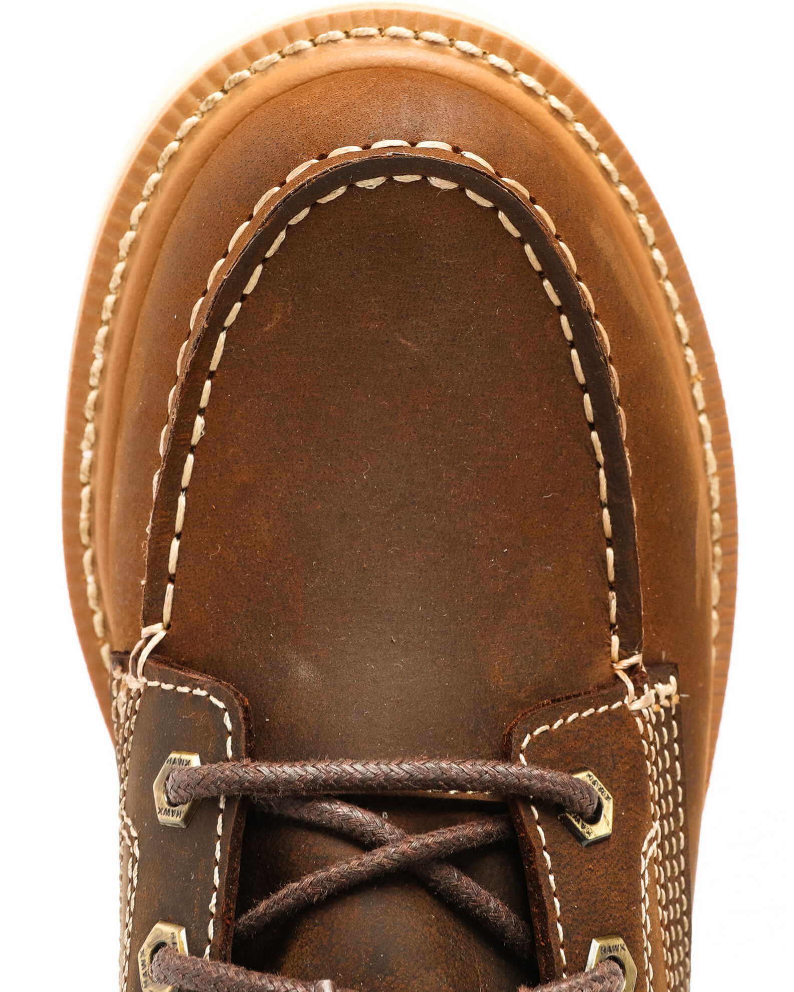 Image #6 - Hawx Men's 6" Grade Work Boots - Moc Toe, Distressed Brown, hi-res
