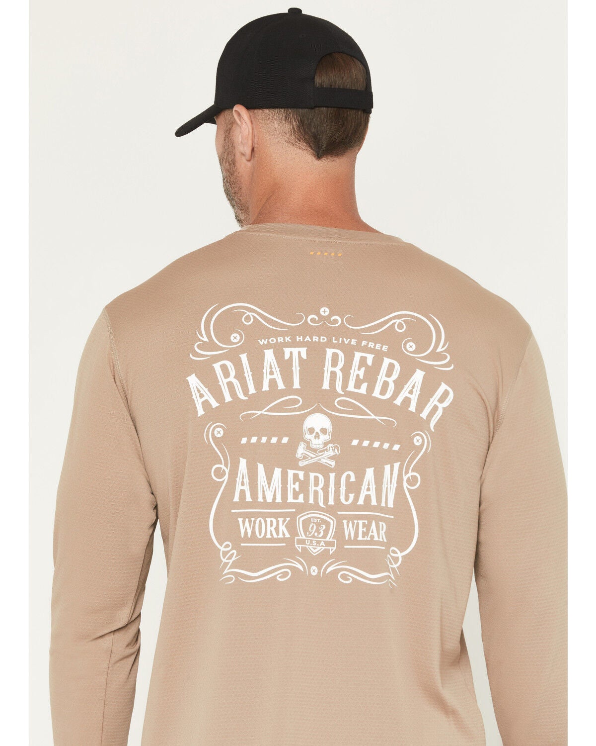 Image #4 - Ariat Men's Rebar Heat Fighter Long Sleeve Work Shirt, Beige, hi-res