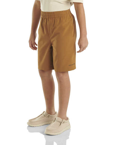 Carhartt Little Boys' Solid Rugged Flex Work Shorts , Brown, hi-res