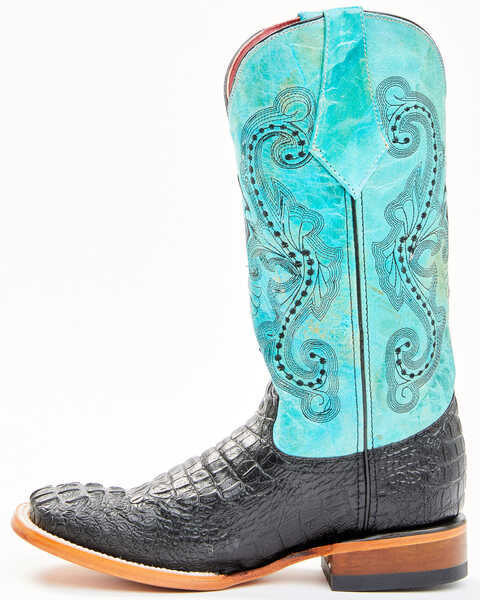 Image #3 - Ferrini Women's Caiman Tail Print Western Boots, Black, hi-res