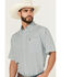 Image #2 - Cinch Men's Geo Print Short Sleeve Button-Down Performance Stretch Western Shirt - Big, Mint, hi-res