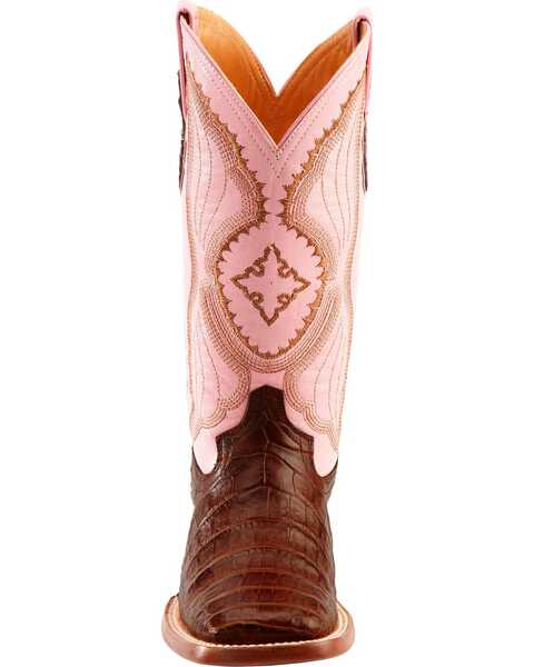Image #4 - Ferrini Women's Caiman Belly Western Boots - Broad Square Toe, , hi-res