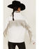 The Billy Jacket by DanielXDiamond: Women's White Denim Jacket With Silver Fringe , White, hi-res