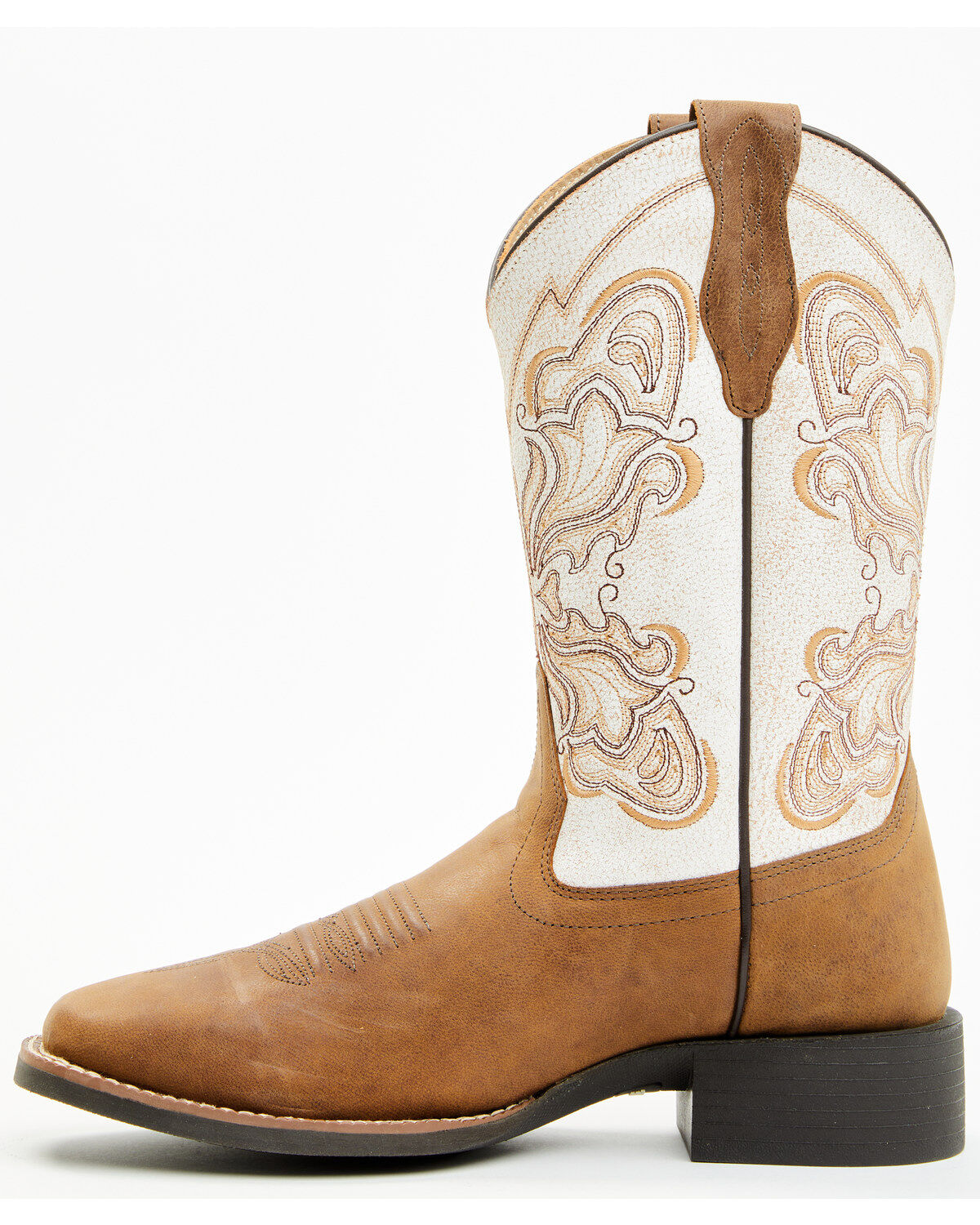 Image #3 - Shyanne Women's Flynn Western Boots - Broad Square Toe, Cream, hi-res
