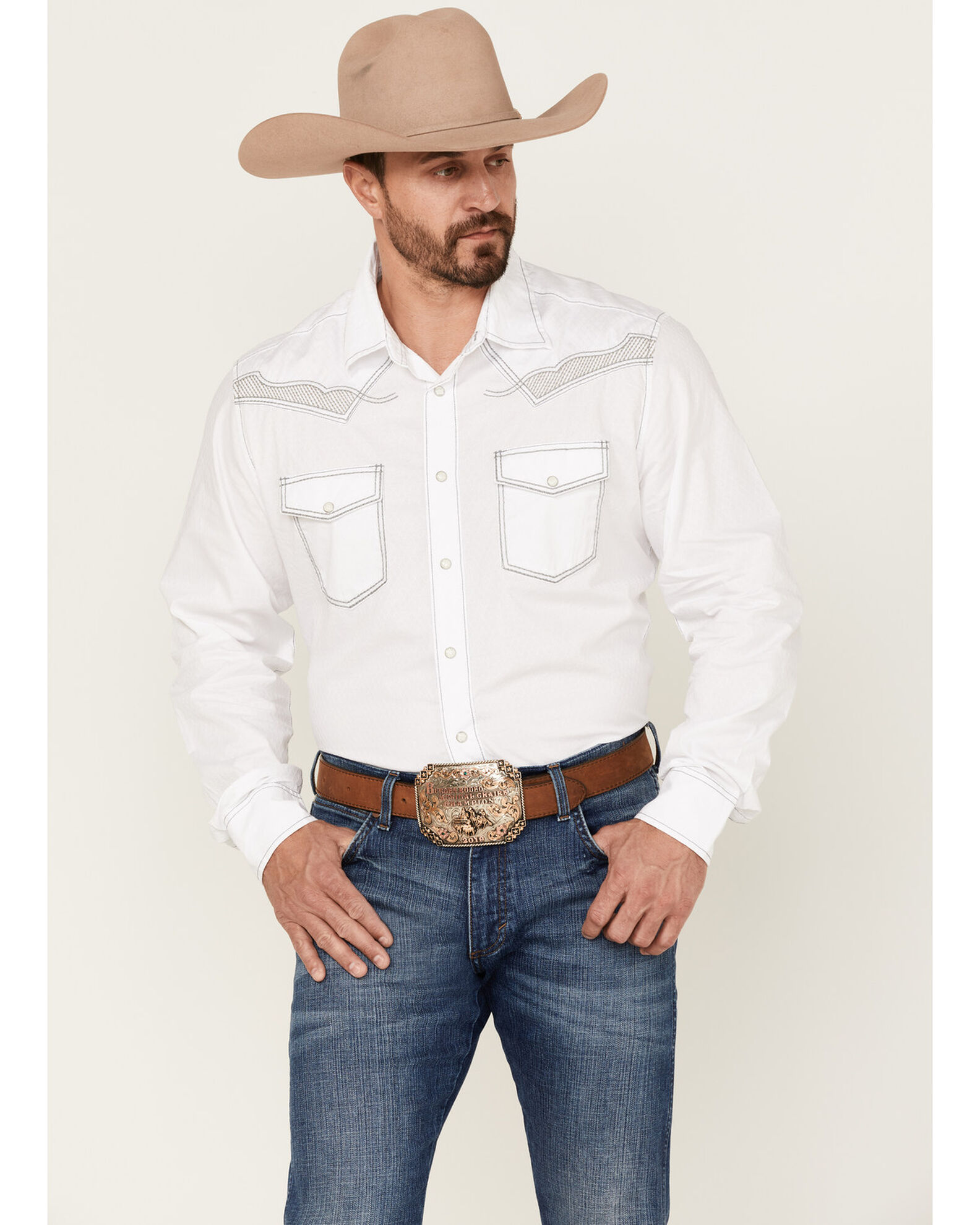Rock 47 By Wrangler Men s Embroidered Long Sleeve Pearl Snap