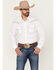 Image #1 - Rock 47 By Wrangler Men's Embroidered Long Sleeve Pearl Snap Western Shirt, White, hi-res