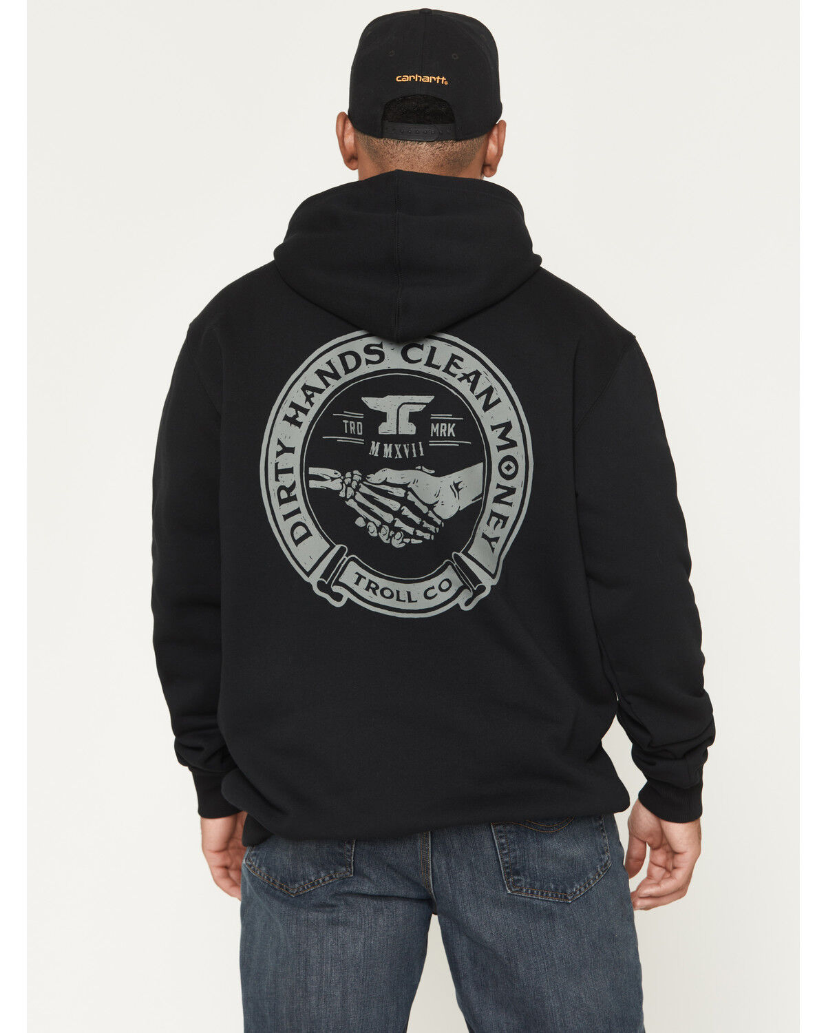 Image #1 - Troll Co Men's FR Haggler Graphic Hooded Sweatshirt, Black, hi-res