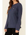 Ariat Women's Solid Navy Bolt Logo Long Sleeve Work Tee, Navy, hi-res