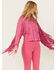 Image #1 - Blue B Women's Grommet Faux Suede Fringe Jacket , , hi-res