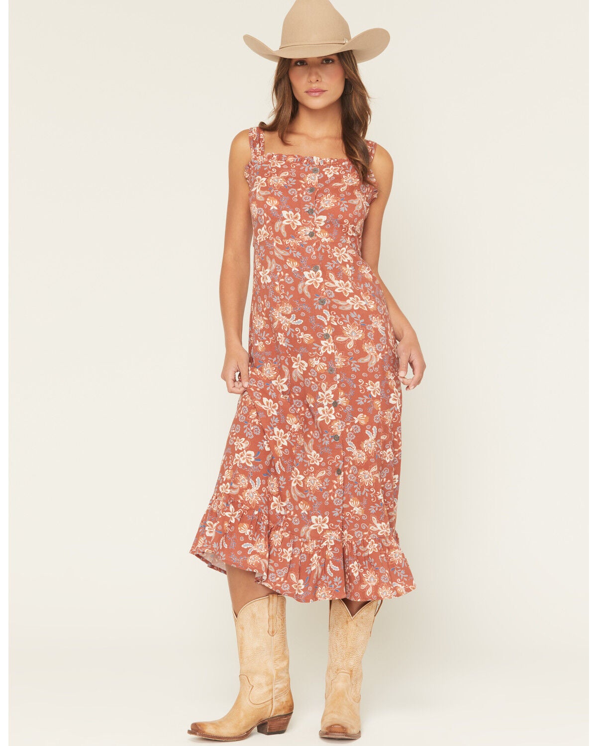 Image #1 - Cotton & Rye Women's Floral Print Sleeveless Button-Down Midi Dress, , hi-res