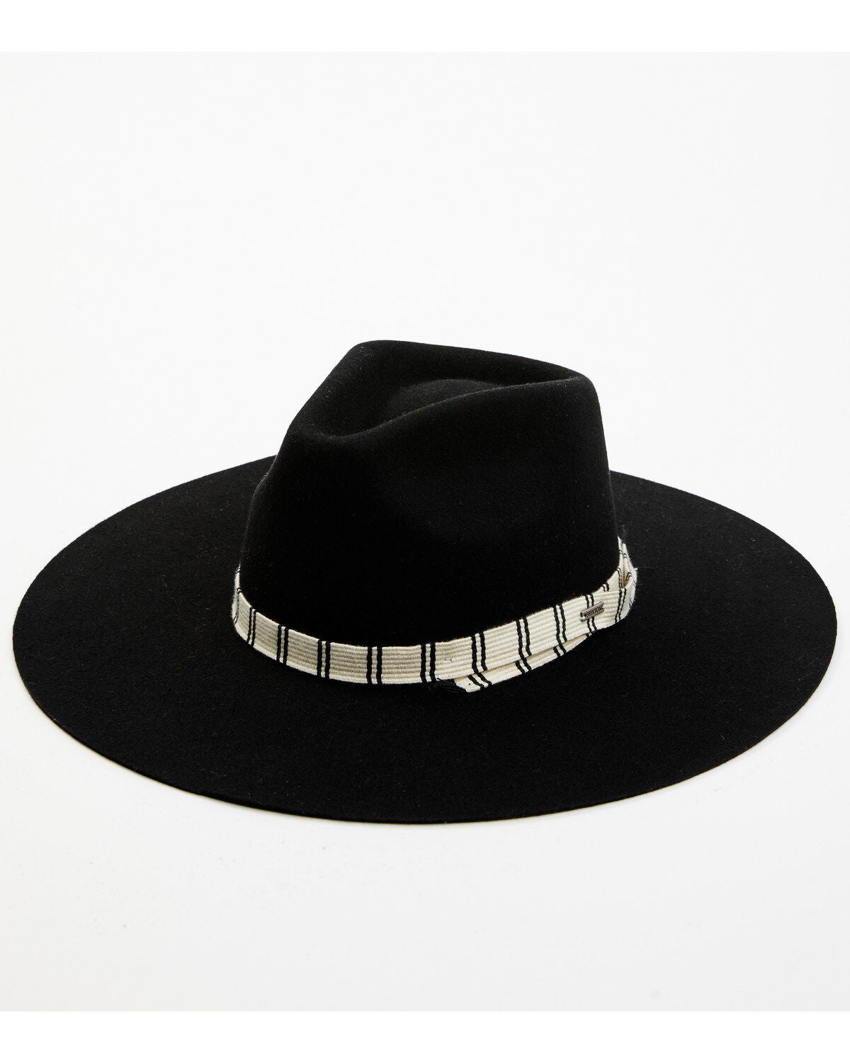 Brixton Women's Leigh Felt Fedora, Black, hi-res