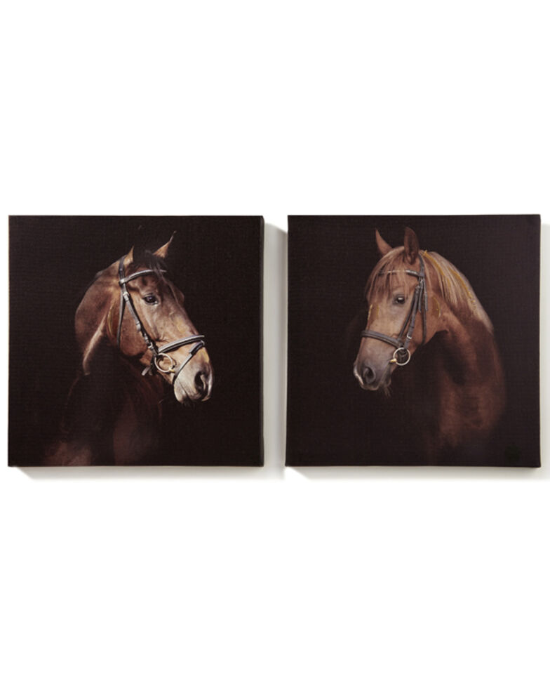 Giftcraft Brown Horse Canvas Wall Prints - Set of 2, Brown, hi-res