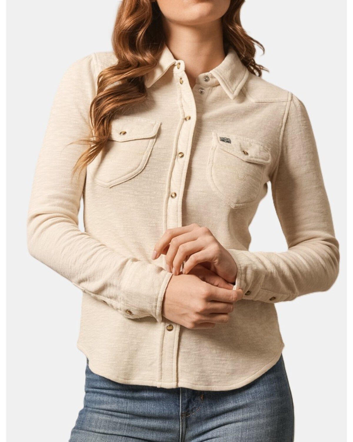 Image #1 - Kimes Ranch Women's Rora Long Sleeve Snap Western Shirt, Natural, hi-res