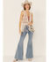 Image #2 - Vocal Women's Lace Studded Fringe Vest, Natural, hi-res