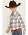 Image #2 - Gibson Trading Co Boys' Tucker Plaid Print Long Sleeve Snap Flannel Shirt, White, hi-res