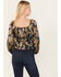 Image #4 - Shyanne Women's Floral Print Burnout Top, Dark Blue, hi-res