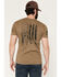 Image #1 - Grunt Style Men's 1776 Flag Short Sleeve Graphic T-Shirt - Big, Olive, hi-res