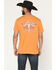 Image #1 - Rock & Roll Denim Men's Dale Yeah Short Sleeve Graphic T-Shirt, Orange, hi-res