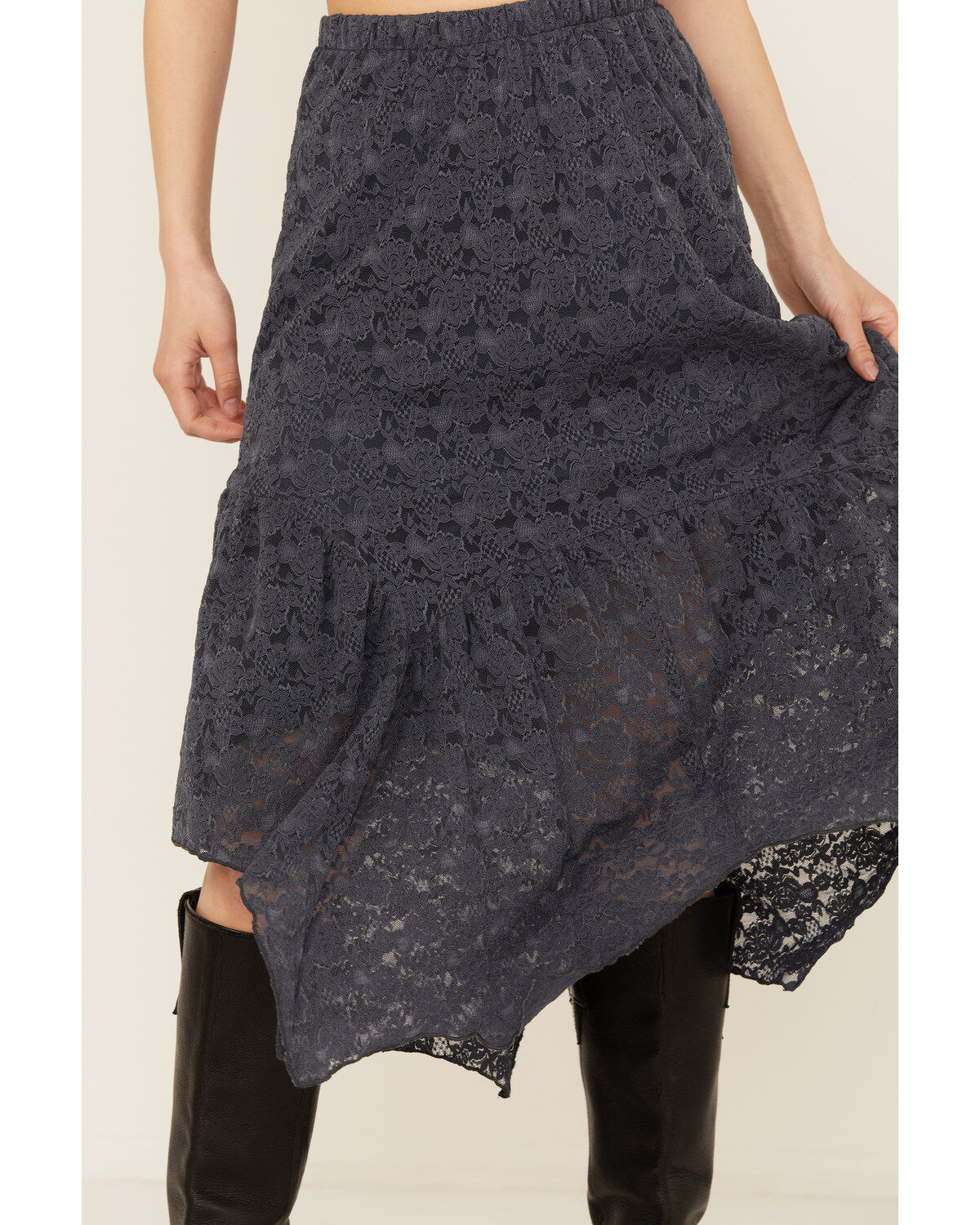 Originality Women's Handkerchief Hem Lace Midi Skirt | Boot Barn