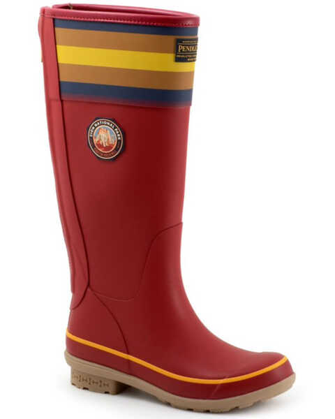 Pendleton Women's National Park Tall Rain Boots - Round Toe, Red, hi-res