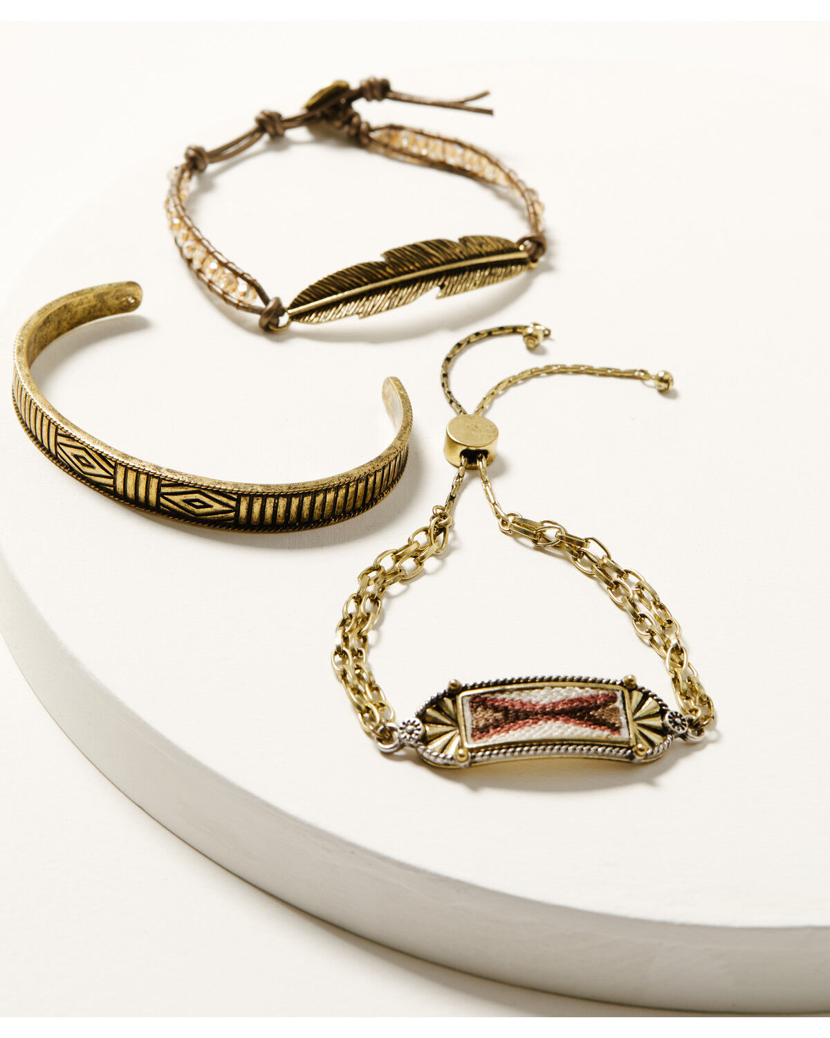 Image #1 - Shyanne Women's Desert Rose Antique Multi-Media Bracelet Set - 3 Piece, Silver, hi-res