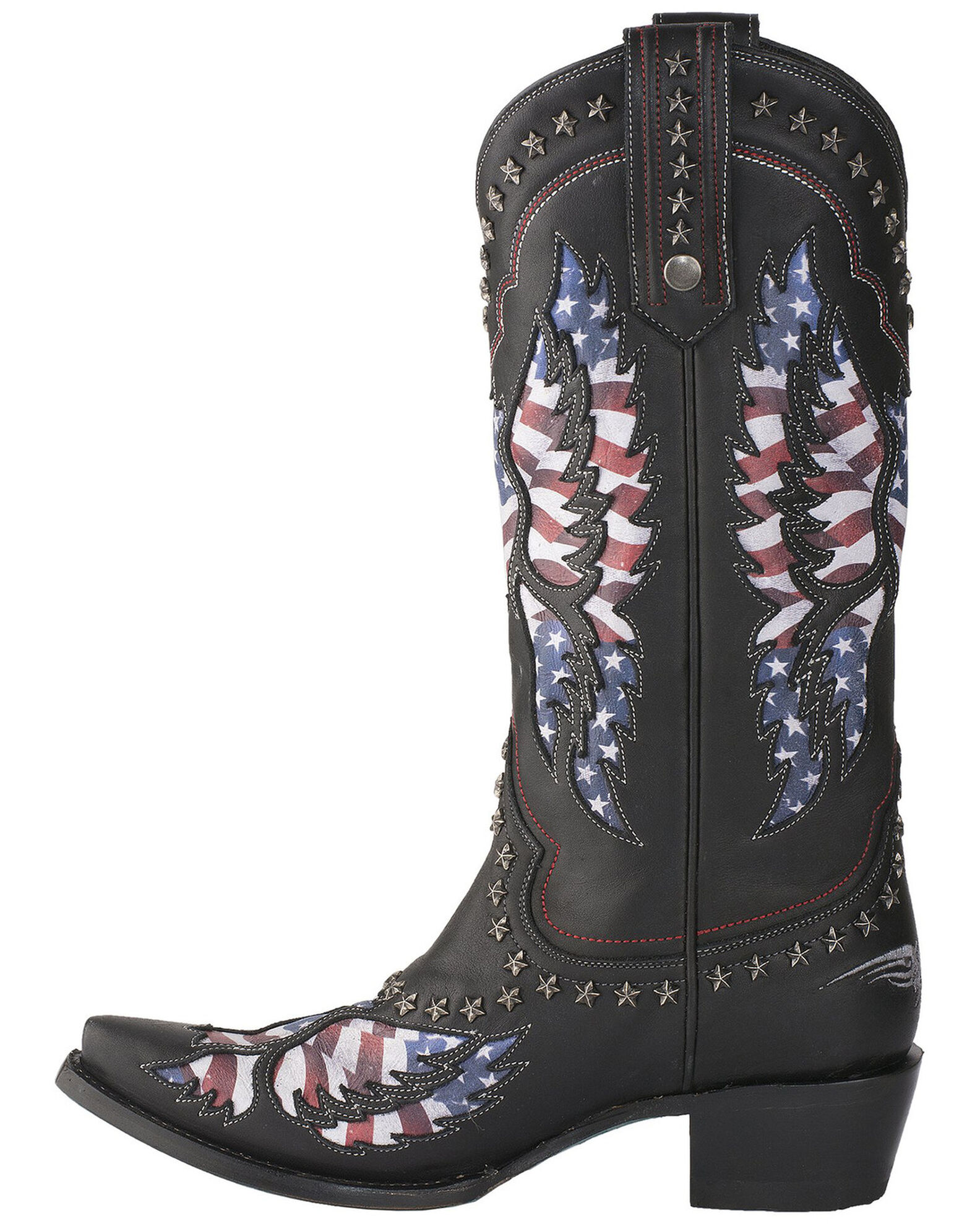 Image #3 - Lane Women's Old Glory Western Boots - Snip Toe, Black, hi-res