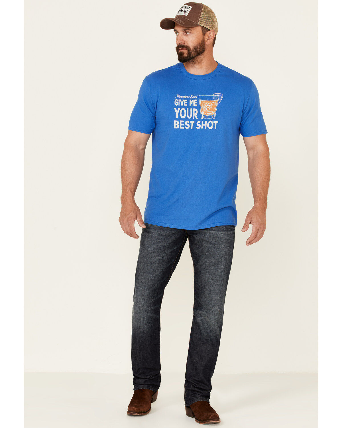 Image #2 - Moonshine Spirit Men's Best Shot Graphic Short Sleeve T-Shirt, Royal Blue, hi-res
