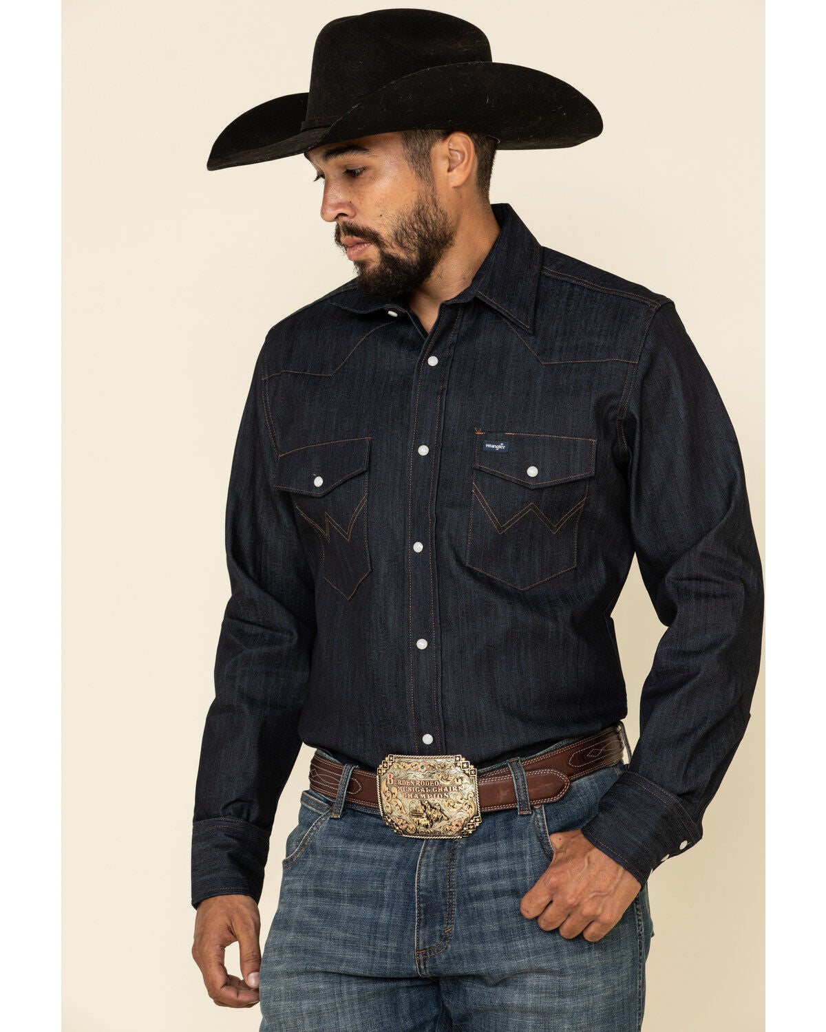 wrangler mens denim shirts