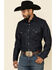 Wrangler Men's Advanced Comfort Stretch Denim Long Sleeve Work Shirt , Denim, hi-res