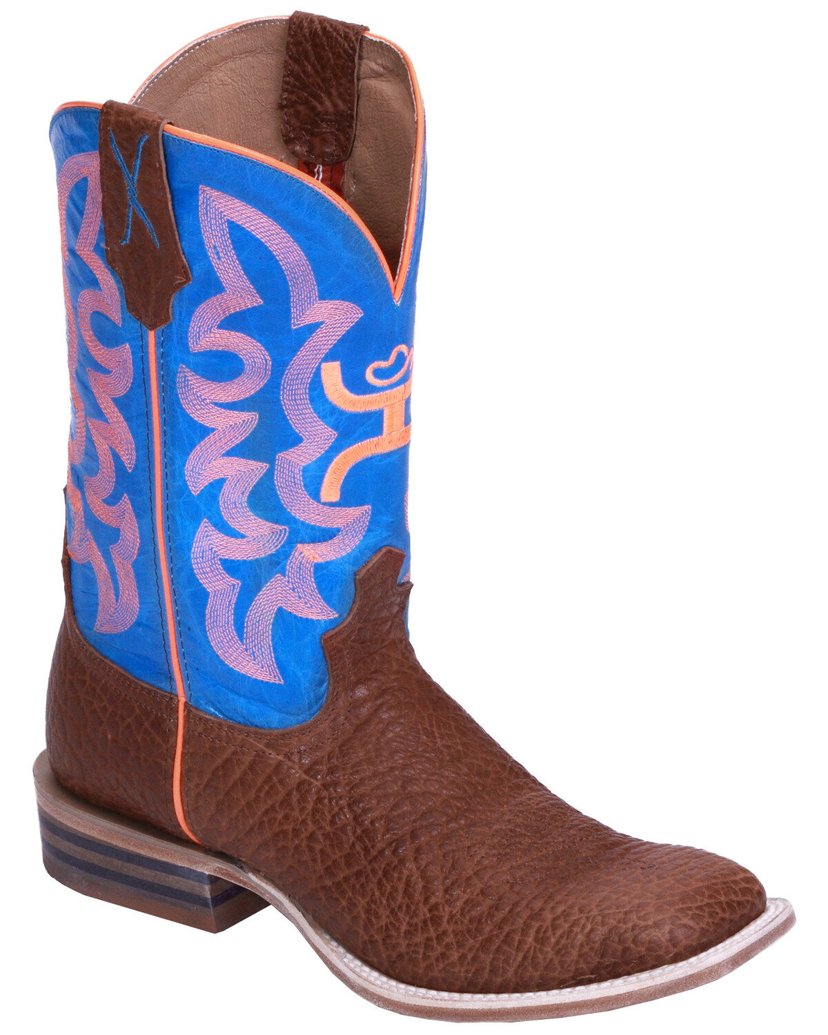Image #1 - Hooey by Twisted X Little Kids' Neon Western Boots - Broad Square Toe, Cognac, hi-res
