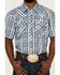 Cowboy Hardware Men's Arroyo Large Plaid Print Short Sleeve Snap Western Shirt , Steel, hi-res