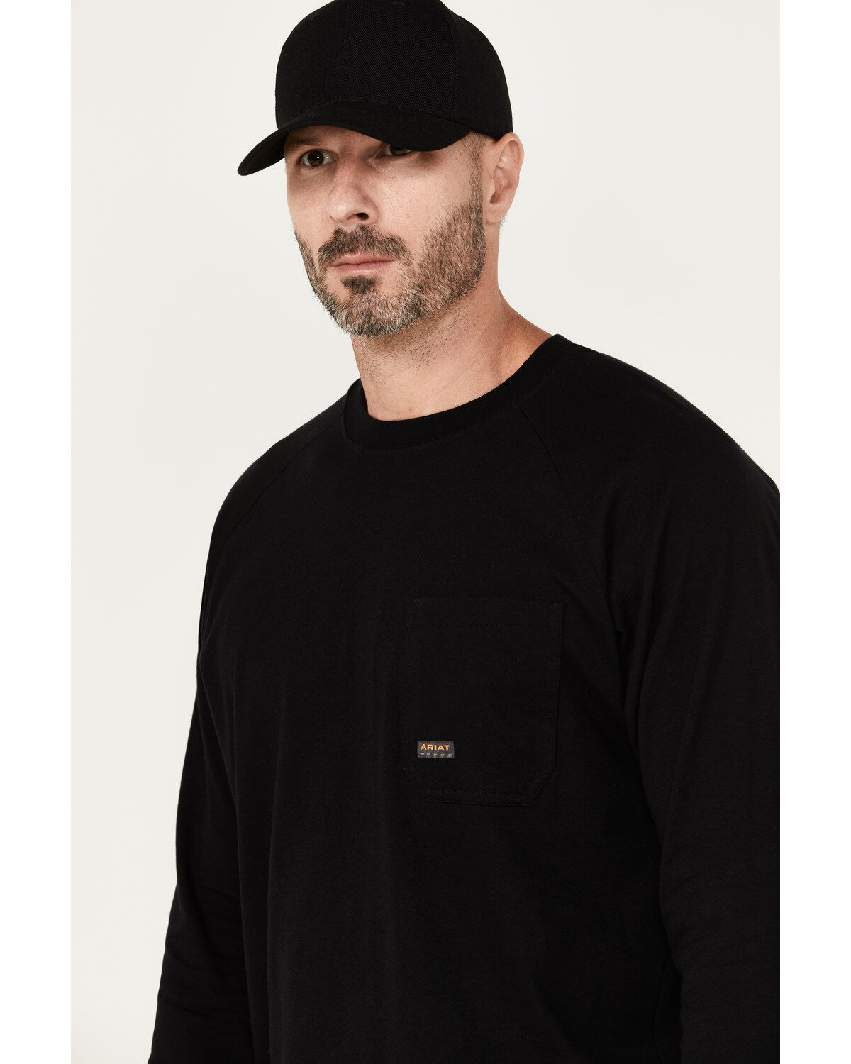 Image #4 - Ariat Men's Black Rebar Workman Back Graphic Long Sleeve Work Pocket T-Shirt, Black, hi-res