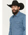 Image #2 - Wrangler 20X Men's Geo Print Long Sleeve Snap Stretch Western Shirt, Blue, hi-res