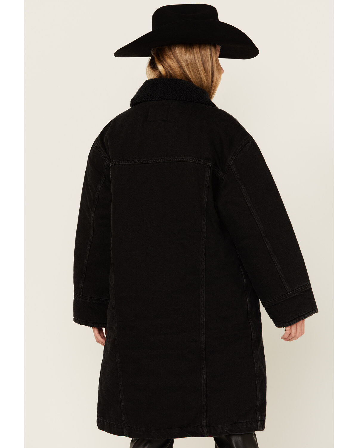 Image #4 - Levi's Women's Longline Padded Trucker Jacket, Black, hi-res